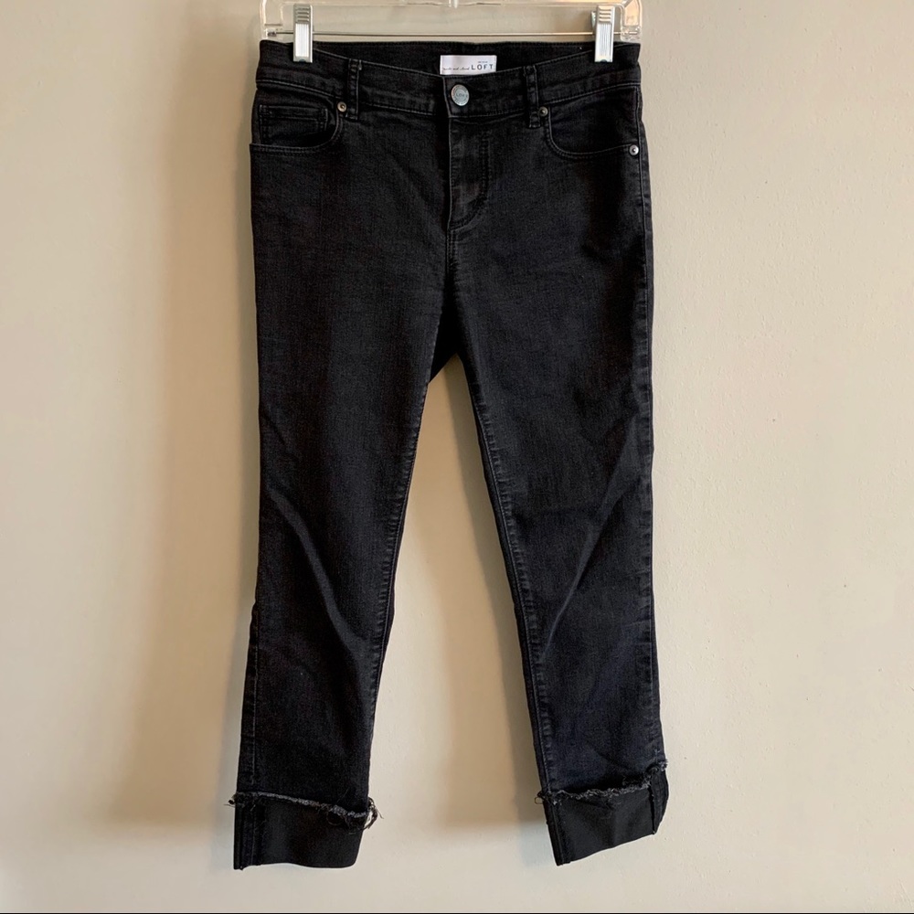 Ann Taylor Loft Modern Straight Cuff Jean 4 petite